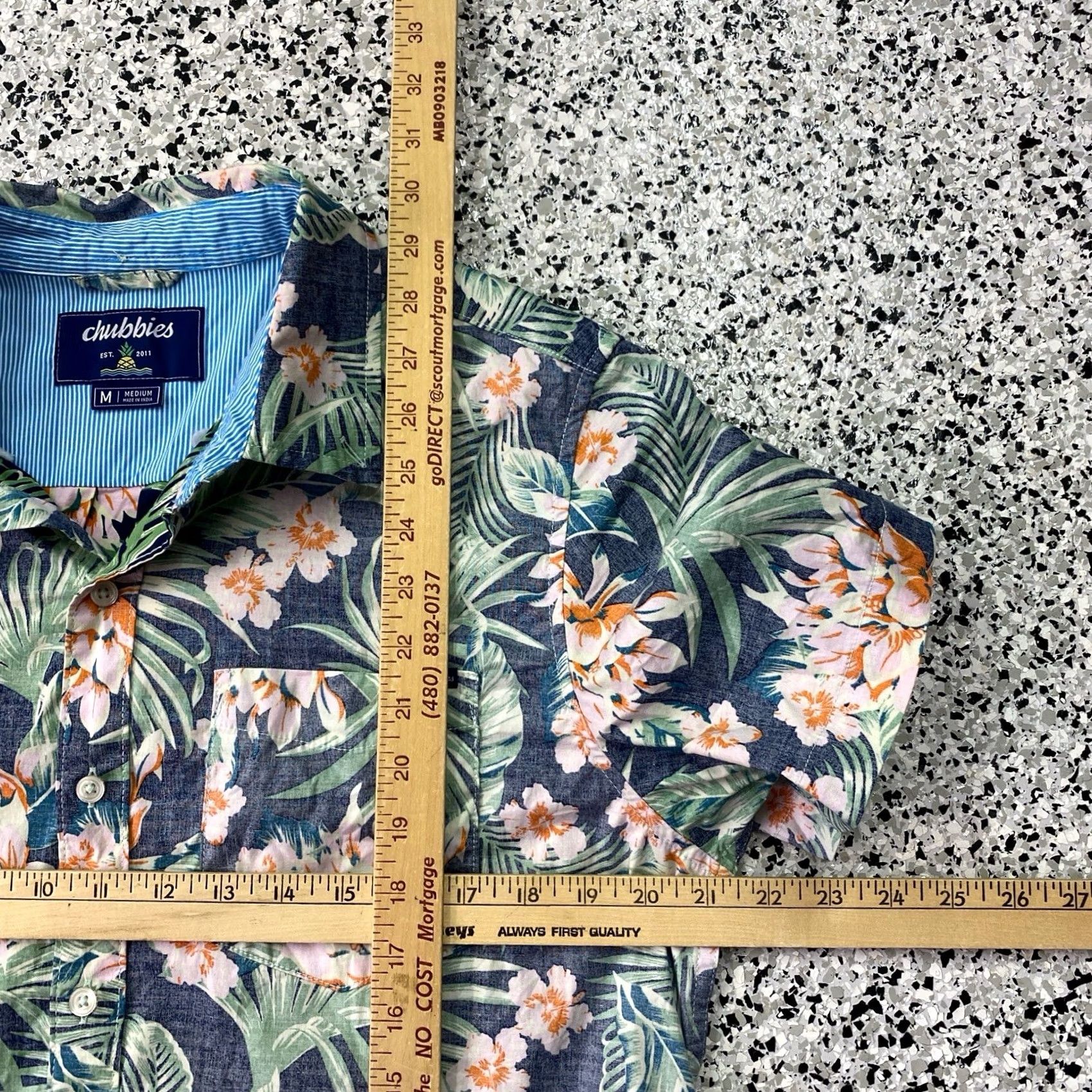 Chubbies Chubbies Short Sleeve Button-Down Shirt Mens Medium Floral Multicolor Cotton Button-Up Casual, Travel, Party/Cocktail, Spring Summer Mens Regular Fit Size US M / EU 48-50 / 2 - 3 Thumbnail