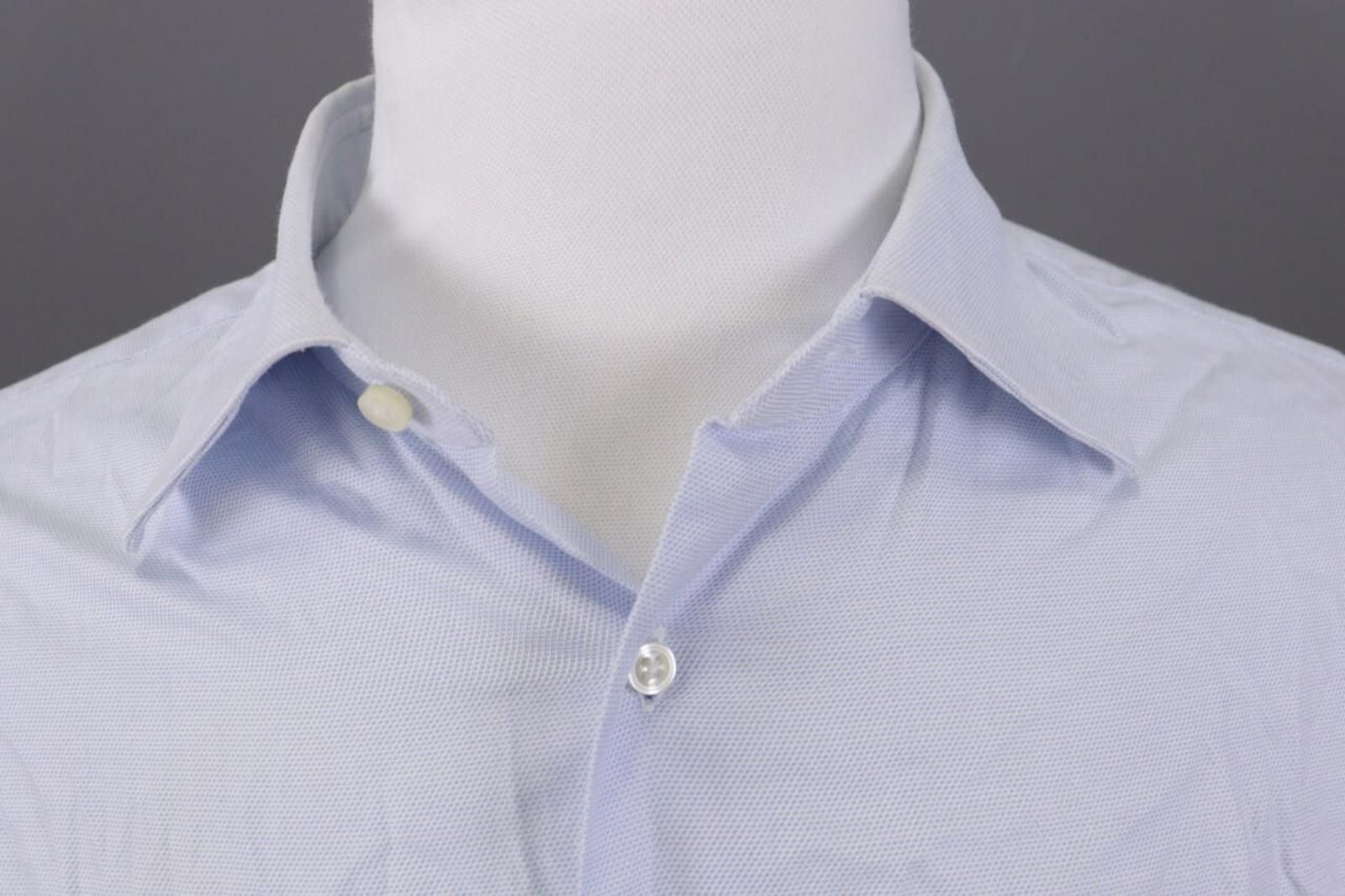 Ermenegildo Zegna Ermenegildo Zegna Regualr Fit Blue Shirt Size 43 / 17 Size US M / EU 48-50 / 2 - 2 Thumbnail