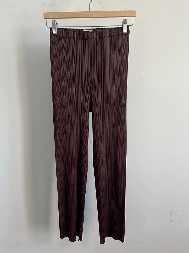 Issey Miyake issey miyake size：3 Brown pleated trousers 2506-Nextarrow Size US 26 / EU 42 - 1 Thumbnail