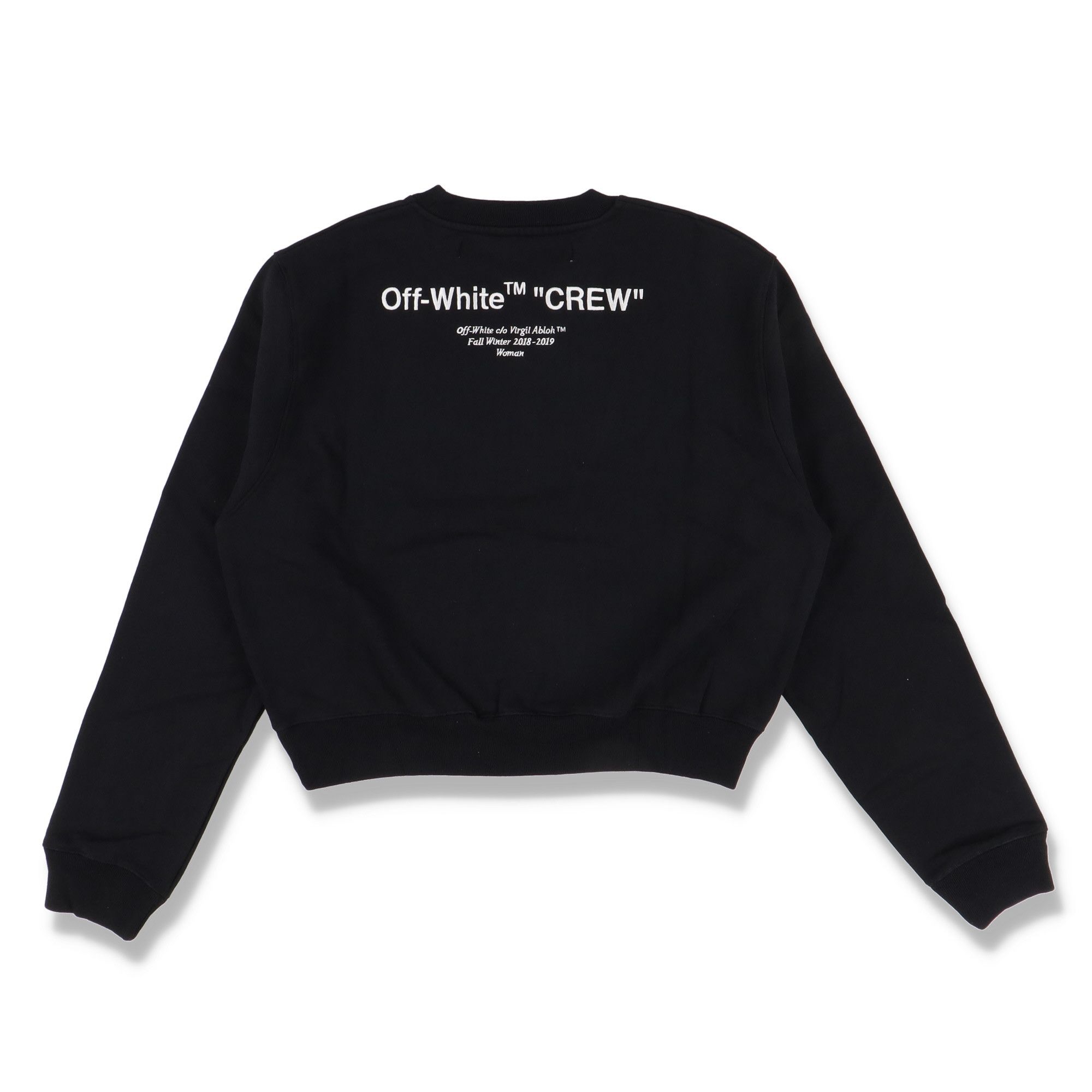 Off-White Black Quotes Crew Embroidered Logo Sweatshirt Size XS / US 0-2 / IT 36-38 - 1 Thumbnail