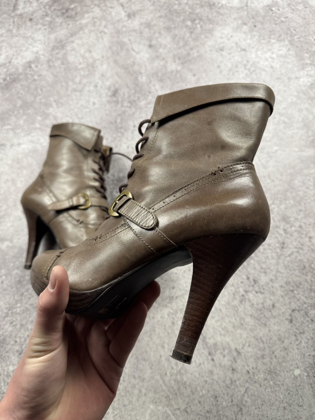 If Six Was Nine Vintage AS 98 Heel Rick Owens Style Leather Heels Boots Y2K Size US 7 / IT 37 - 19 Thumbnail