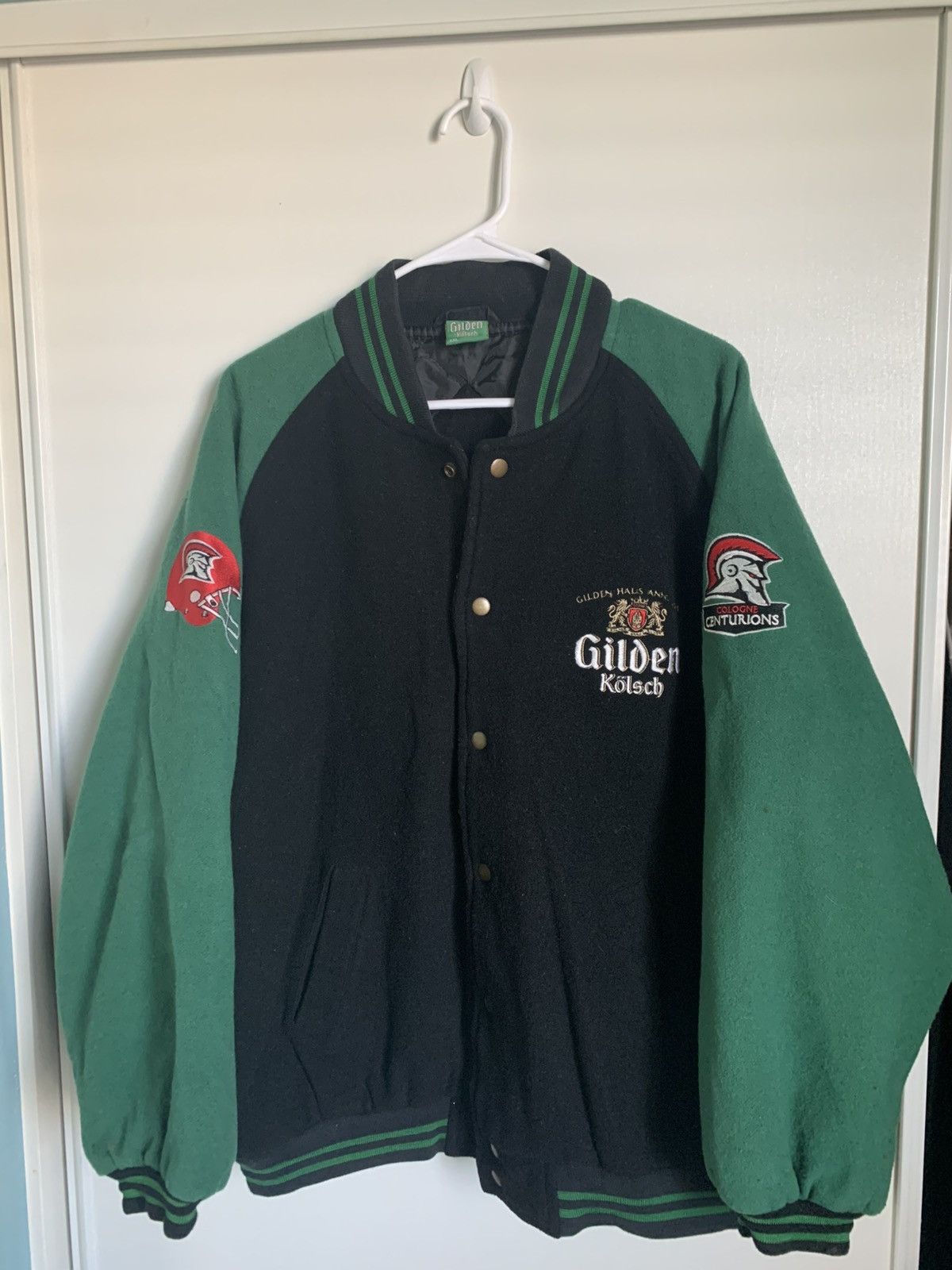 Vintage Vintage Gilden Kolsch Green and Black Varsity Jacket Size US XL / EU 56 / 4 - 1 Thumbnail