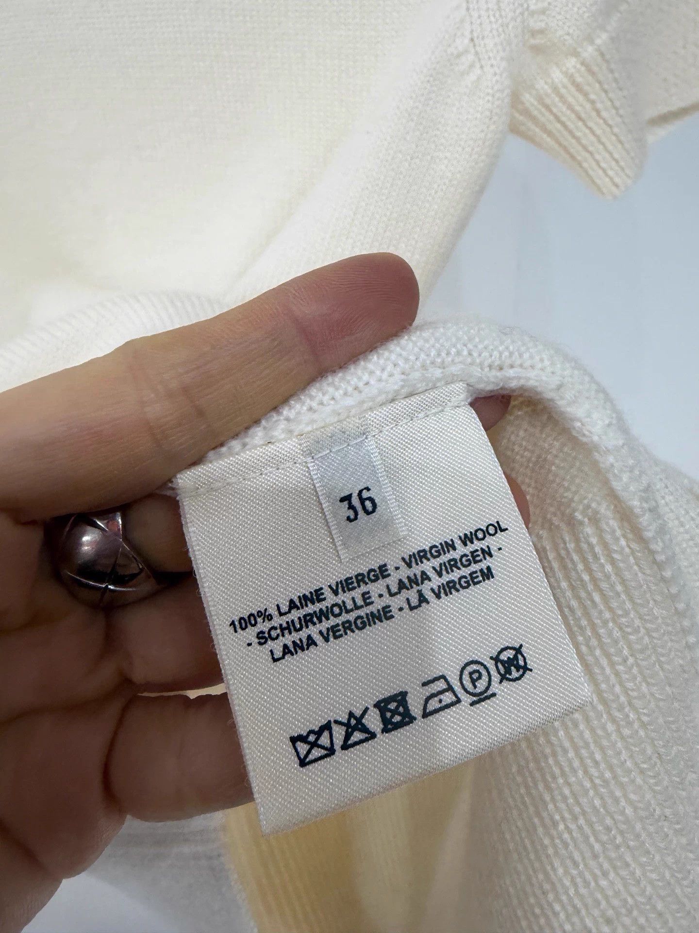 Hermes Hermes Studded Cream Knit Top 36 Size XS / US 0-2 / IT 36-38 - 3 Thumbnail