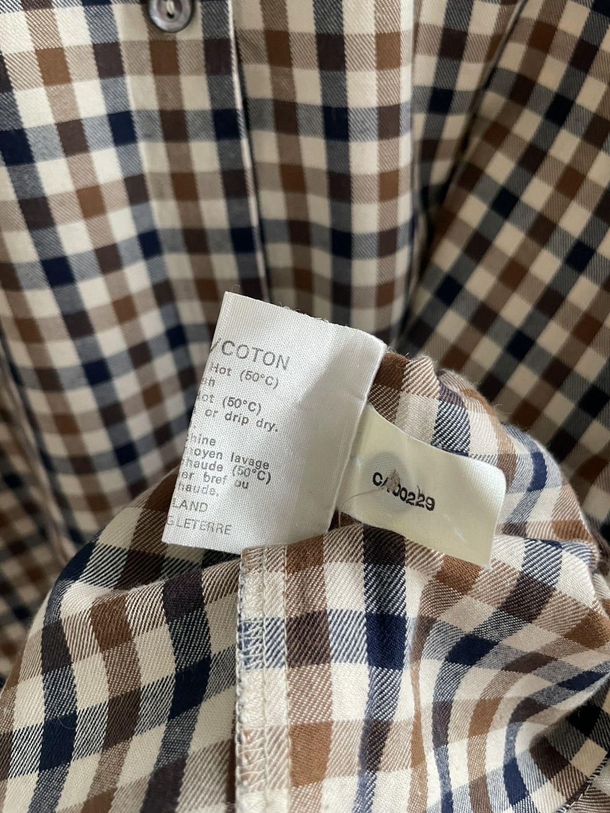 Designer × Vintage Aquascutum Vintage Check Plaid Long Sleeve Button Up Shirt Size M / US 6-8 / IT 42-44 - 11 Thumbnail