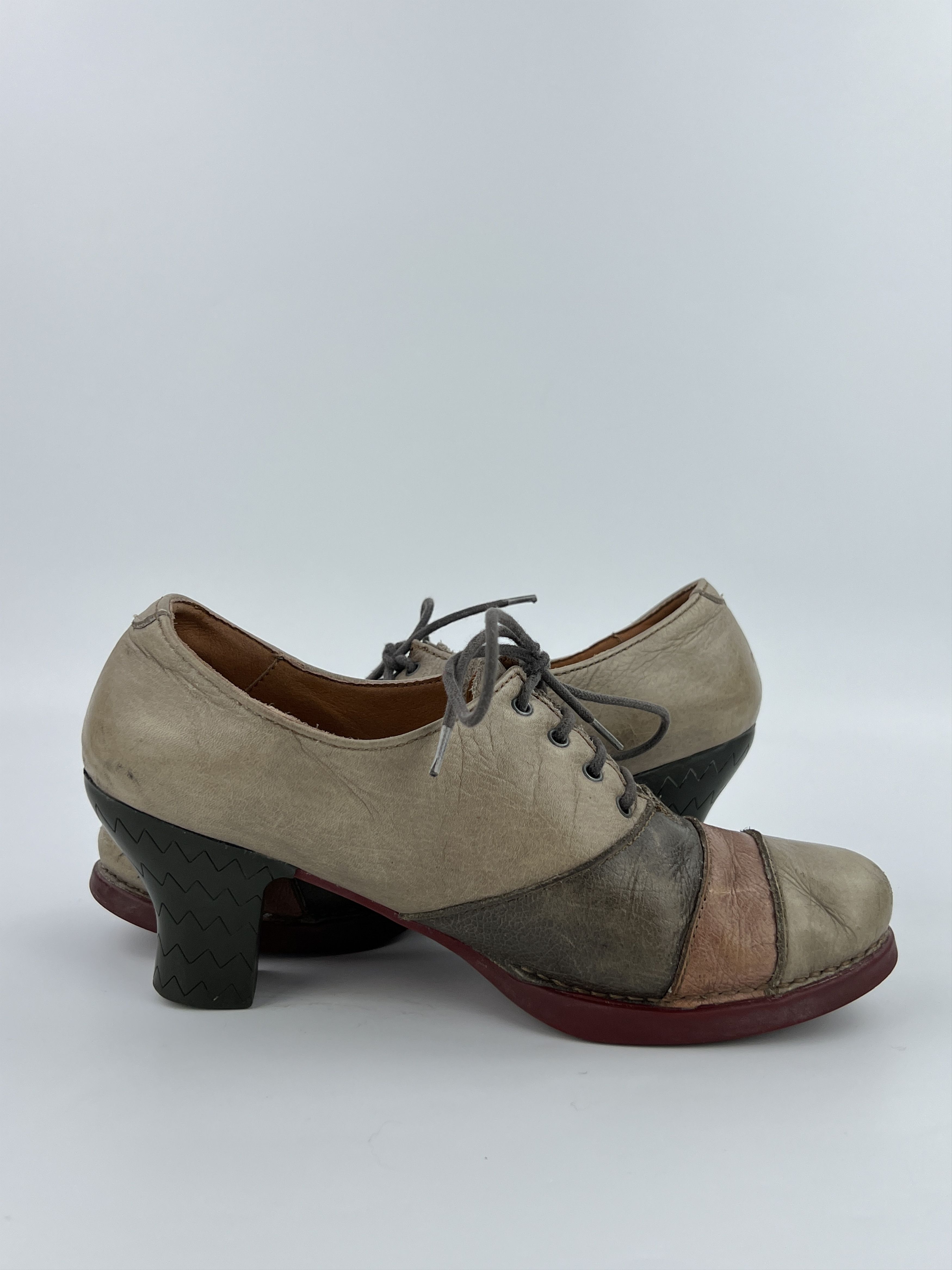 Vintage Vintage The ART Avant Garde Leather Boots Oxford Heels Size US 9 / IT 39 - 8 Thumbnail