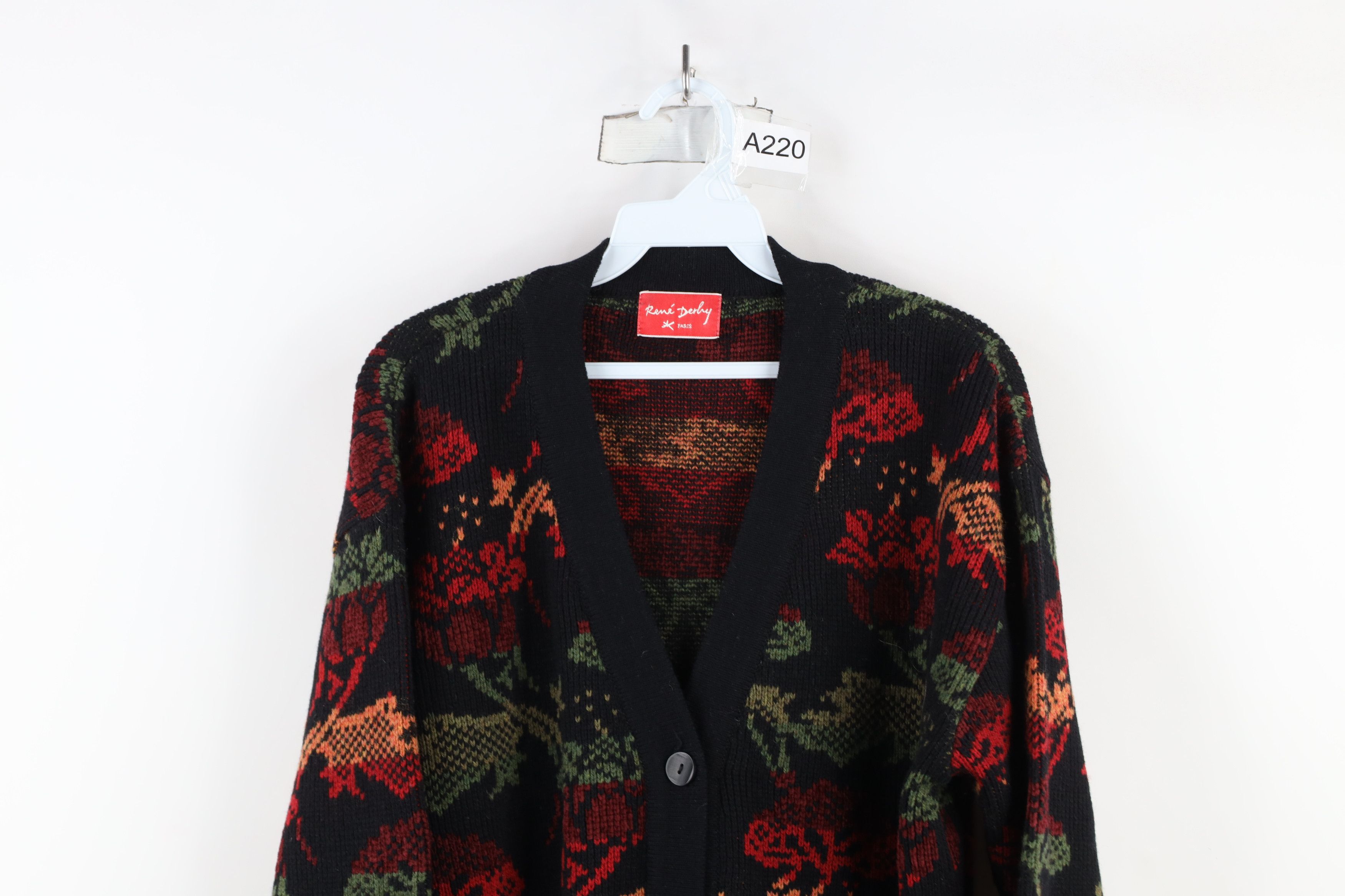Vintage Vintage 90s Streetwear Flower Knit Belted Cardigan Sweater Size L / US 10 / IT 46 - 2 Thumbnail
