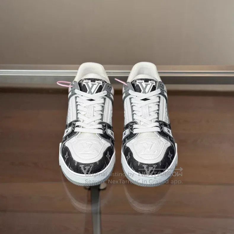 Louis Vuitton Louis Vuitton Trainer Grey and White Cowboy Board Shoes Size US 5 / EU 37 - 2 Thumbnail