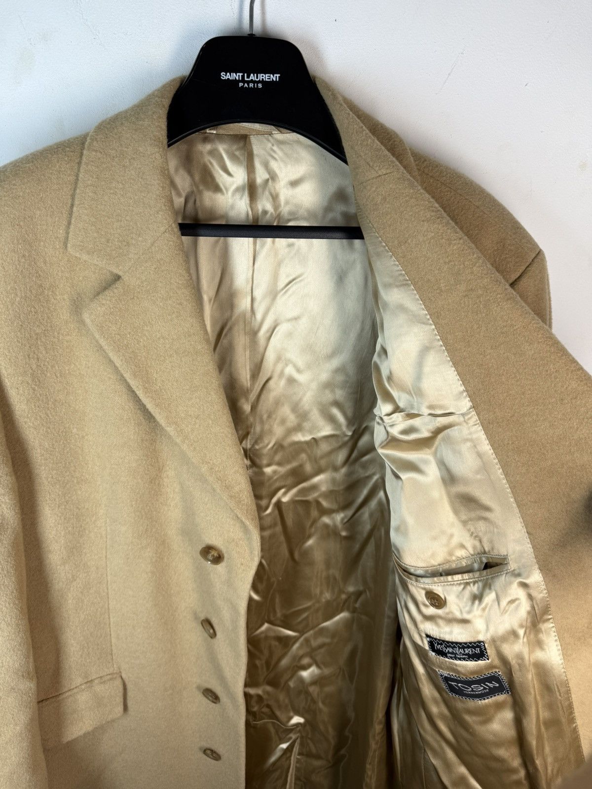 Yves Saint Laurent Camel Wool YSL Coat Soft Heavy Soft Long Beige Size US L / EU 52-54 / 3 - 4 Thumbnail