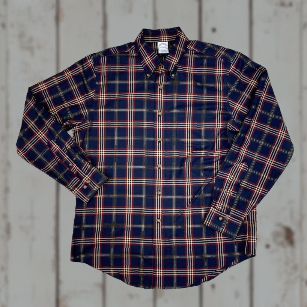 Brooks Brothers Brooks Brothers Shirt Men Large Plaid Long Sleeve Button-Down Pocket 100% Cotton Blue Red Button-Up Mens Shirt Size US L / EU 52-54 / 3 - 1 Thumbnail
