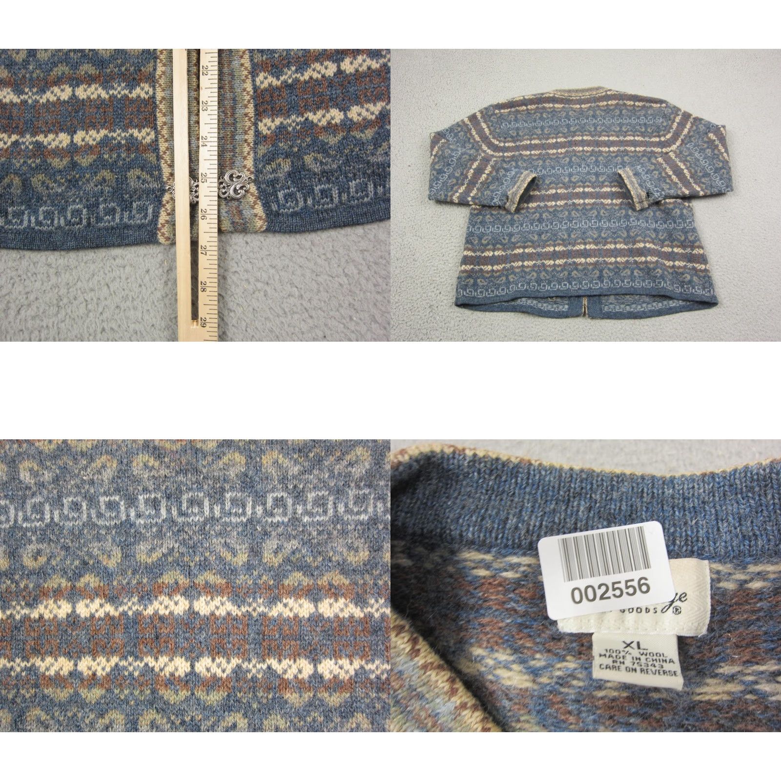 Vintage VINTAGE Cambridge Cardigan Womens XL Blue Wool Knit Cardigan Crew Neck Long Sleeve Size XL / US 12-14 / IT 48-50 - 9 Thumbnail