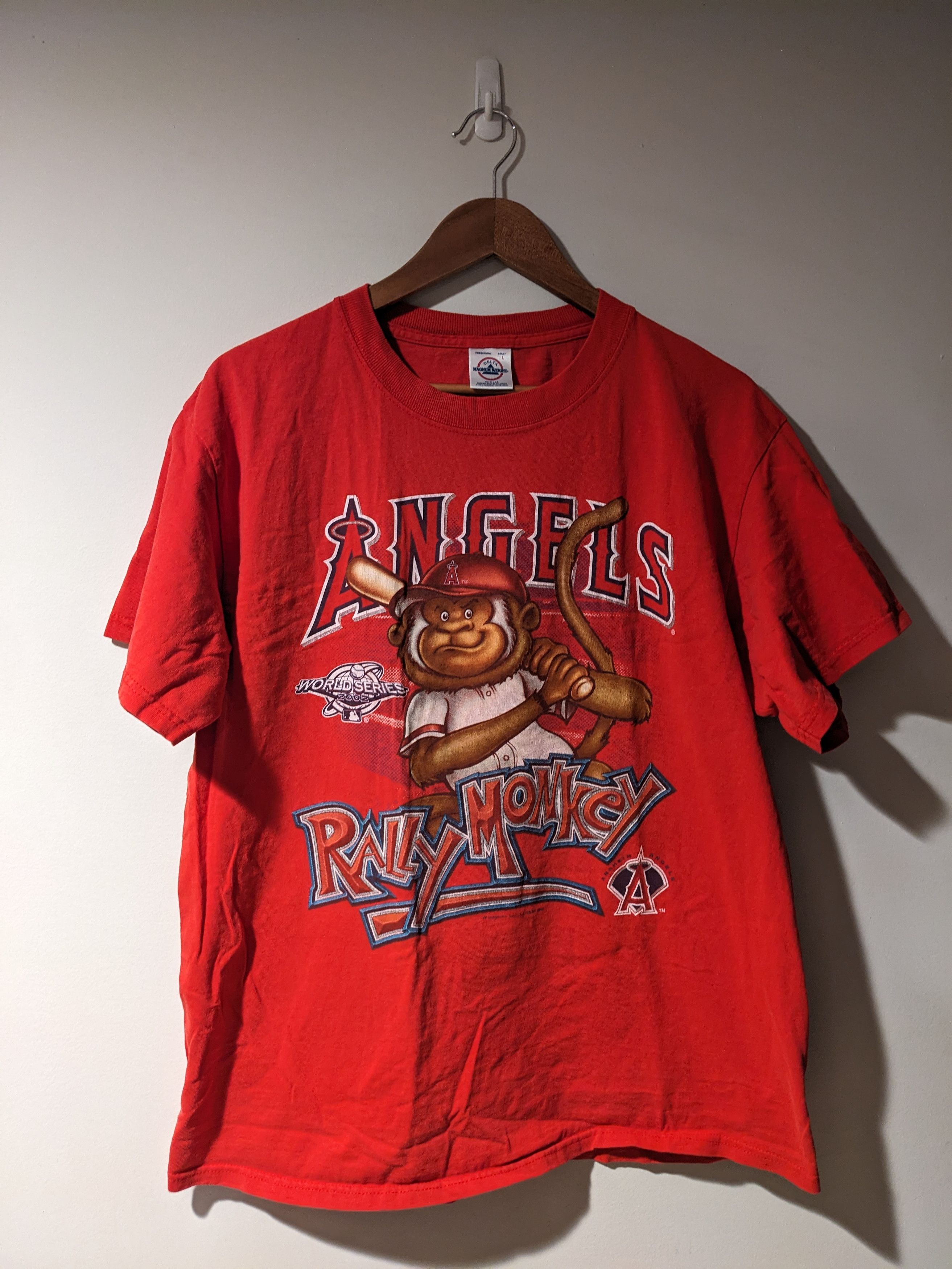 MLB × Vintage Vintage 2002 Los Angeles Angels Rally World Series T-Shirt Size US L / EU 52-54 / 3 - 1 Thumbnail