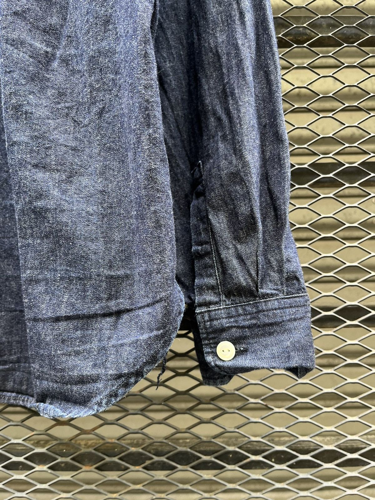 FOB Factory Japanese FOB Factory Denim Chambray Band Collar Workshirt Size US L / EU 52-54 / 3 - 9 Thumbnail