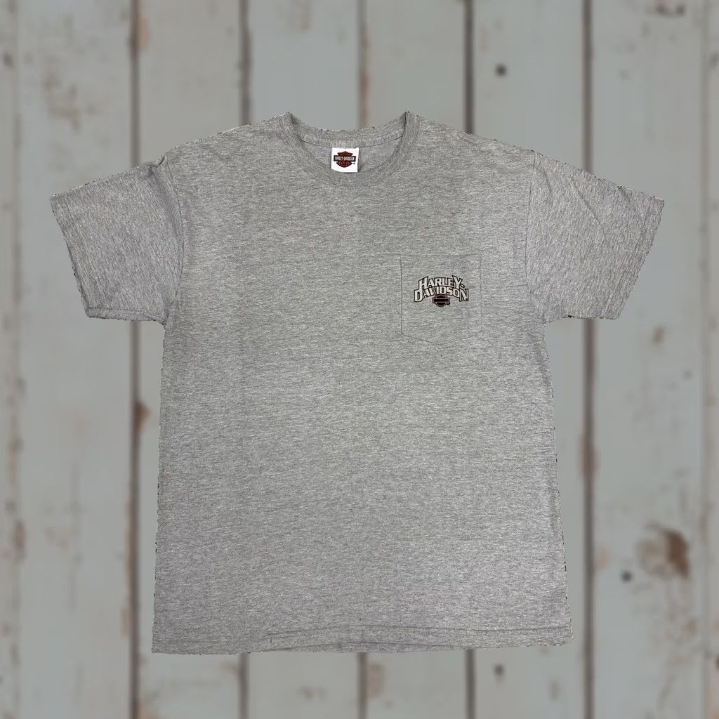 Harley Davidson VINTAGE Harley-Davidson Cabo San Lucas Mexico T-Shirt Size Large Mens Gray Cotton Knit Embroidered Logo Crew Neck Short Sleeve Size US L / EU 52-54 / 3 - 1 Thumbnail