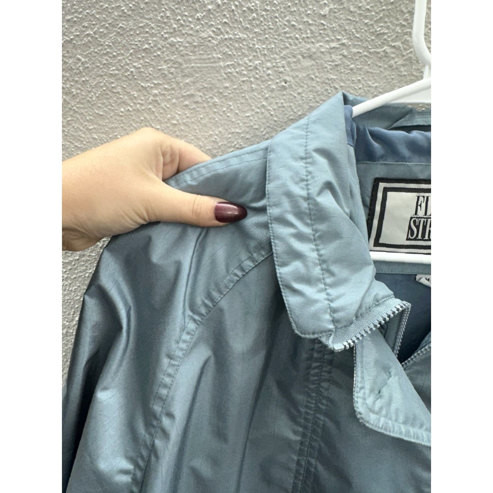 Vintage Fleet Street Womens Jacket Size Medium Blue Double Closure Zip Up Lined Collared Jacket Size M / US 6-8 / IT 42-44 - 4 Thumbnail