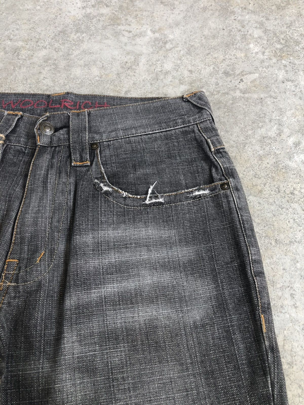 If Six Was Nine Japanese Woolrich Flared Jeans Distressed Denim Size US 31 - 15 Thumbnail