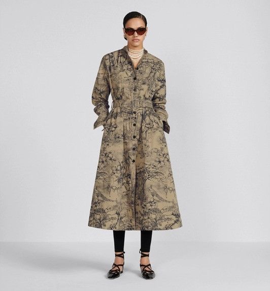 Dior o1w1db10824 Belted Shirt Dress in Beige Black Size M / US 6-8 / IT 42-44 - 4 Thumbnail