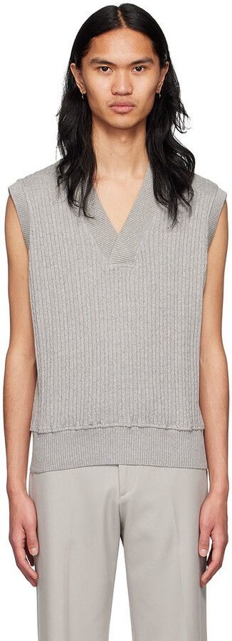 image of ds! Ss22 Martin Asbjorn Chase Grey Melange Vest, Men's (Size XL)