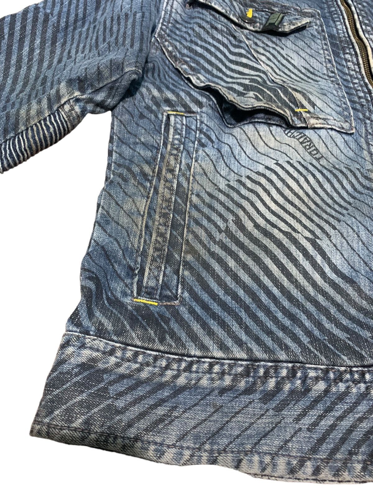 If Six Was Nine × Japanese Brand × Le Grande Bleu (L.G.B.) Vintage Tora by Toraichi striped biker denim jacket Size US M / EU 48-50 / 2 - 13 Thumbnail