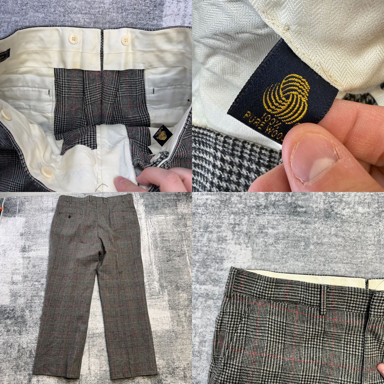 Brooks Brothers Brooks Brothers VTG Pants Mens 36 Gray Glen Check Plaid Wool Trousers Dress Pants Straight Front Wool crepe? Size US 36 / EU 52 - 8 Thumbnail