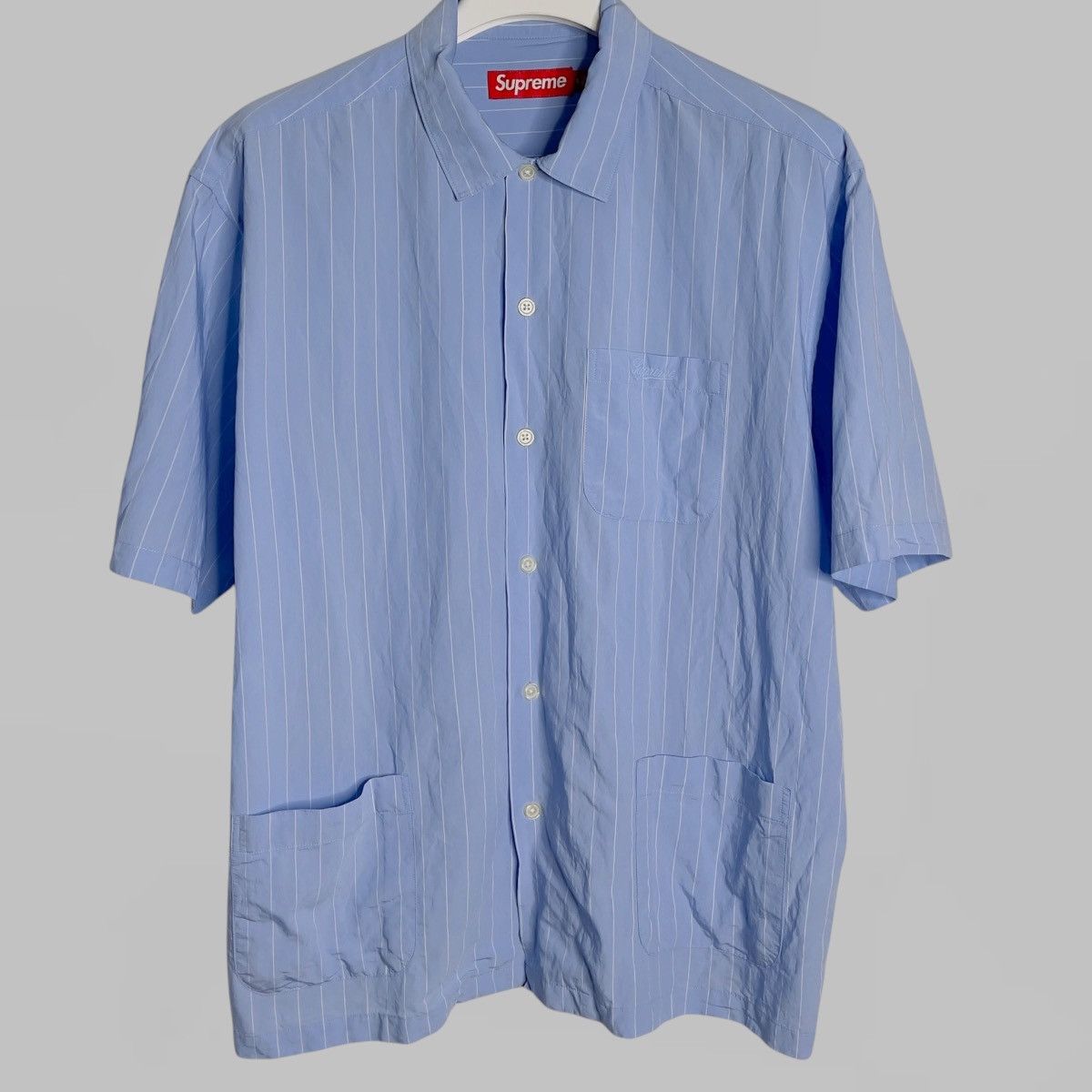 Supreme SUPREME STRIPED PAJAMA BLUE SHIRT SIZE L Size US L / EU 52-54 / 3 - 2 Thumbnail