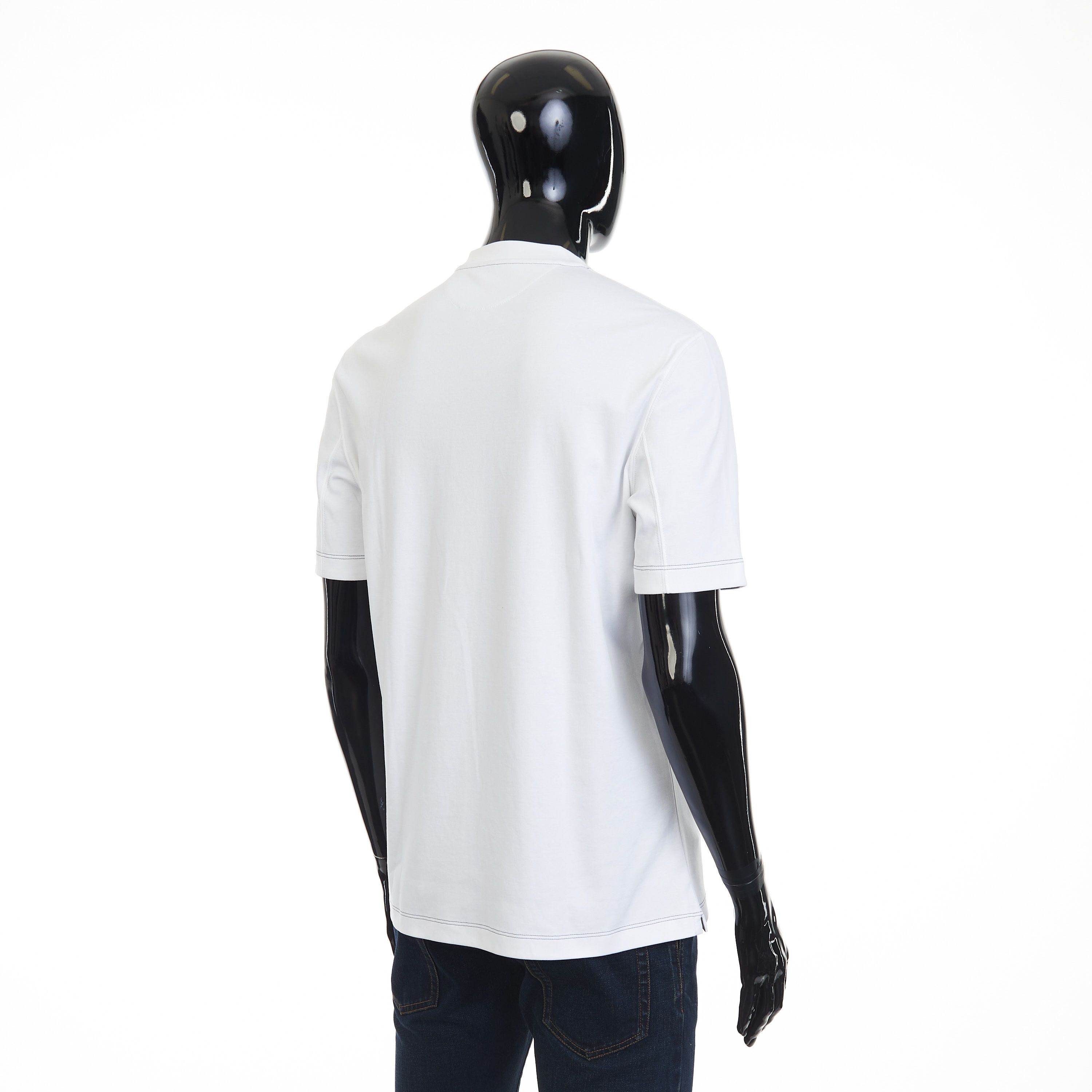 Brunello Cucinelli White V-Neck T-shirt - Short-sleeve, Cotton Interlock Size US XXL / EU 58 / 5 - 7 Thumbnail