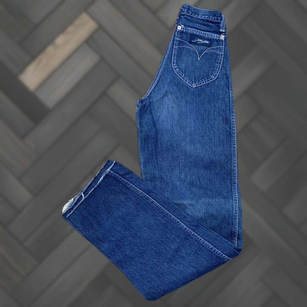 Vintage VINTAGE James Jeans 27 Jeans Blue Denim Hippy 1970s 1970s 70s 80s Stamped JEAN MACHINE WAIST 22.5” INSEAM 34” XS? Size 27" / US 4 / IT 40 - 1 Thumbnail