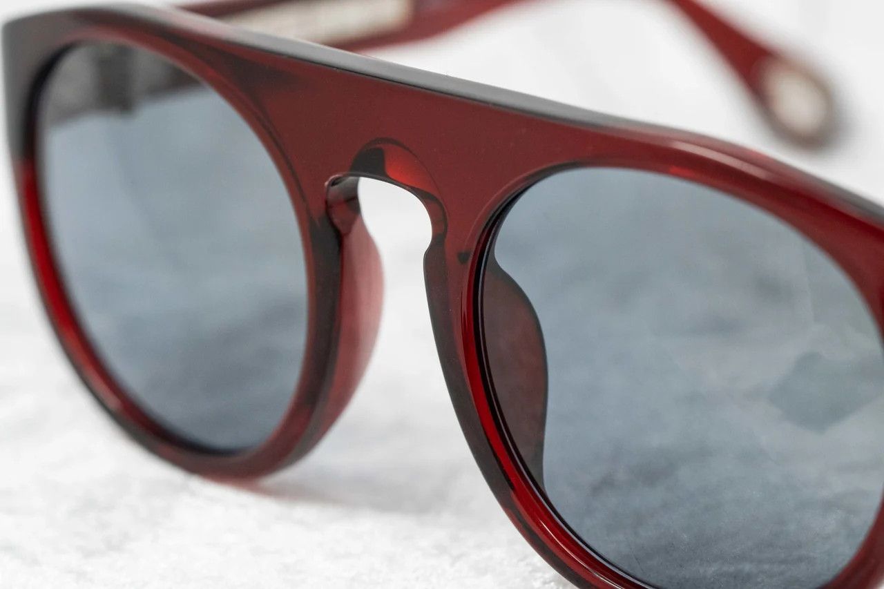 Ann Demeulemeester Ann Demeulemeester Sunglasses Round Bordeaux Red and Blue Size ONE SIZE - 13 Thumbnail