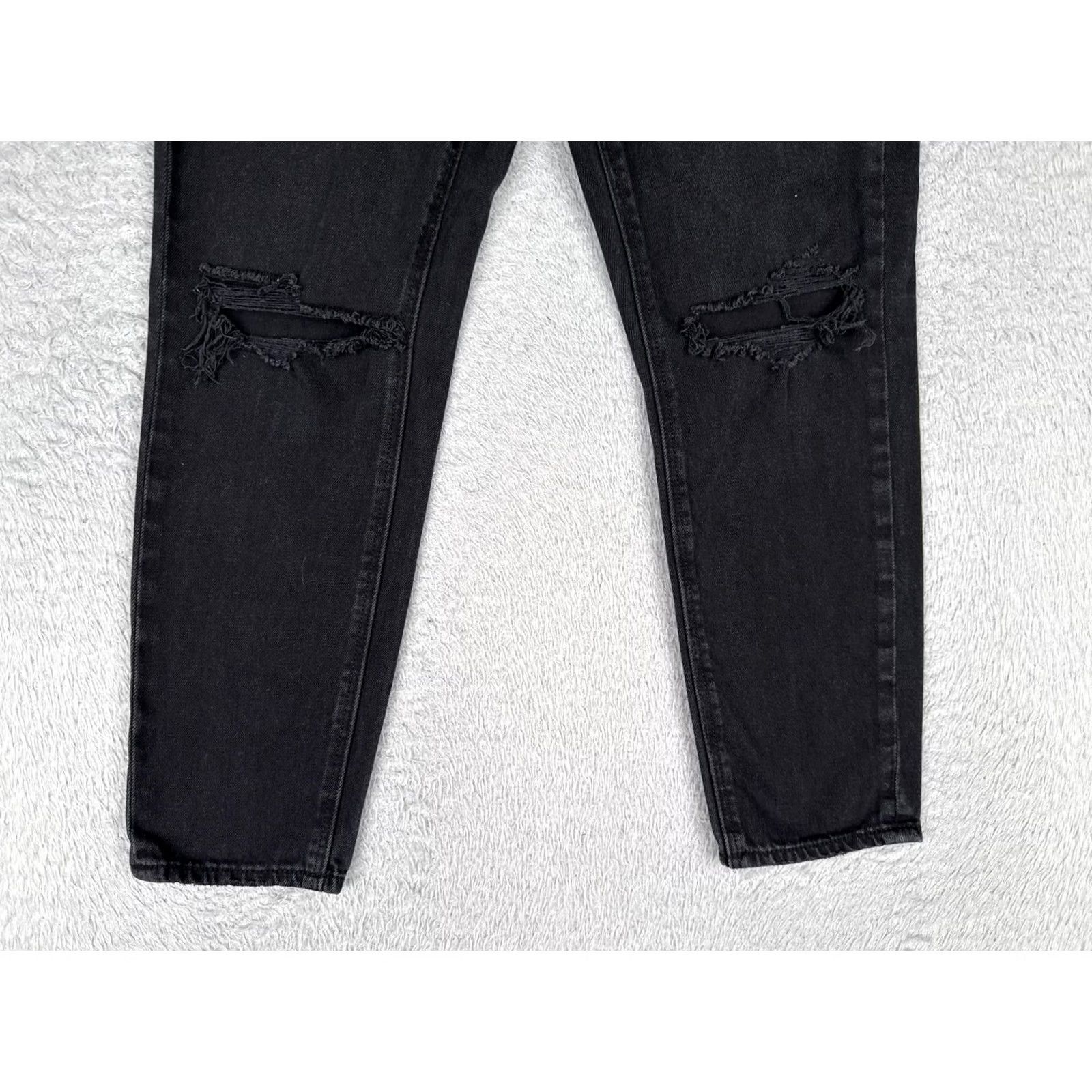 American Eagle Outfitters VINTAGE American Eagle Jeans Women 0 S Black Charcoal High Rise Distressed Denim 24x25 Size 25" / US 0 / IT 36 - 2 Thumbnail