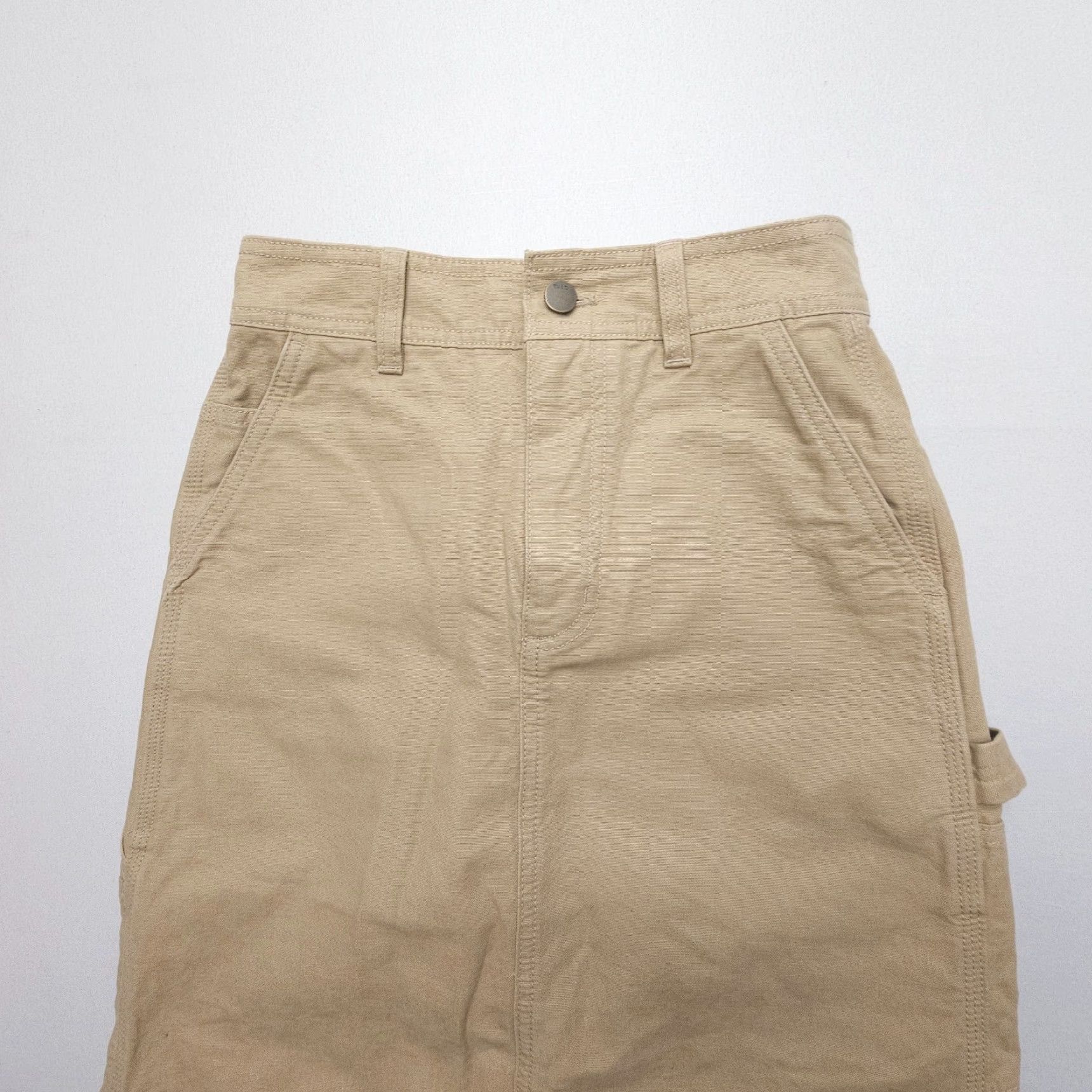 TNA TNA Aritzia Greenwich Midi Skirt Denim 00 Tan Cotton Denim Size 00 Skirt Casual Workwear Pockets Vintage: No Womens Size 24" / US 00 / IT 34 - 6 Thumbnail