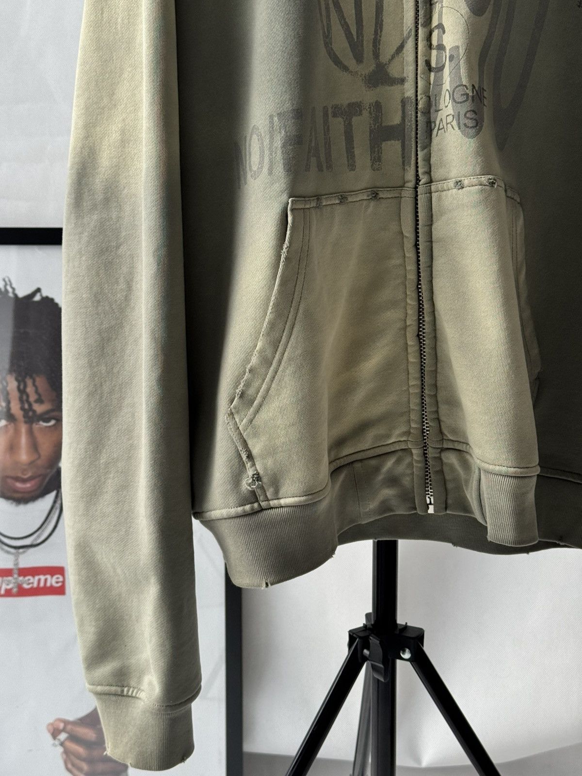 No Faith Studios NFS SPLIT ZIP JACKET LIGHT GREEN Zip Up Hoodie no faith Stu Size US L / EU 52-54 / 3 - 14 Thumbnail