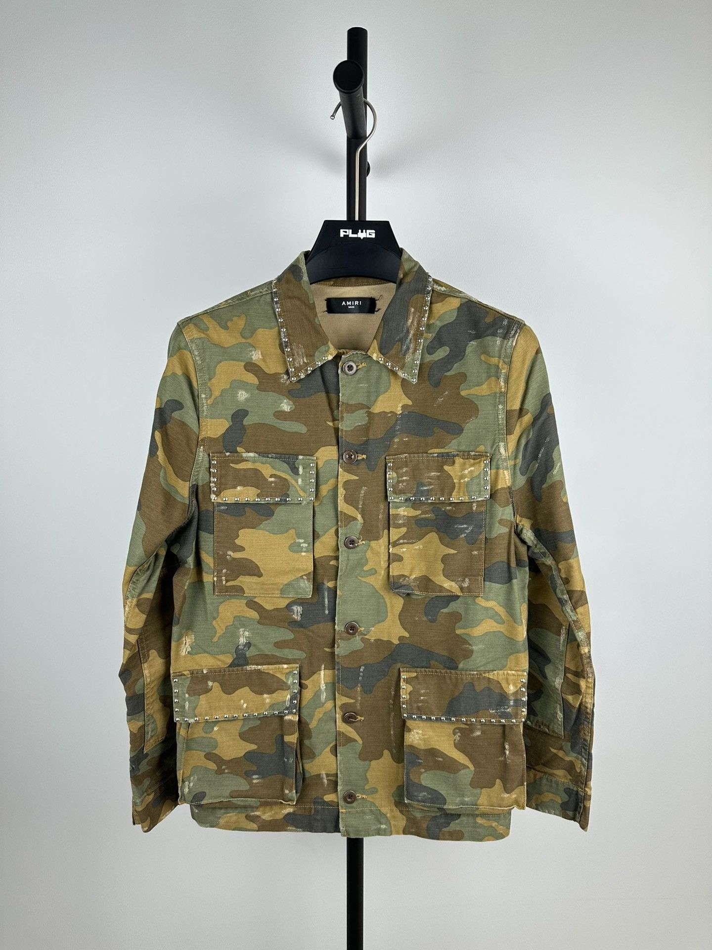 Amiri Amiri Camo Distressed Denim Jacket Size US M / EU 48-50 / 2 - 1 Thumbnail