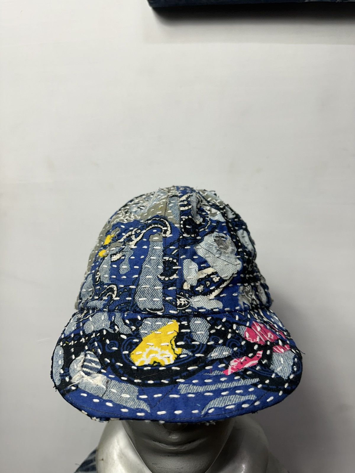 Art Comes First × Handmade Custom Made Distressed Paisley Patchwork Boro hats Size ONE SIZE - 3 Thumbnail