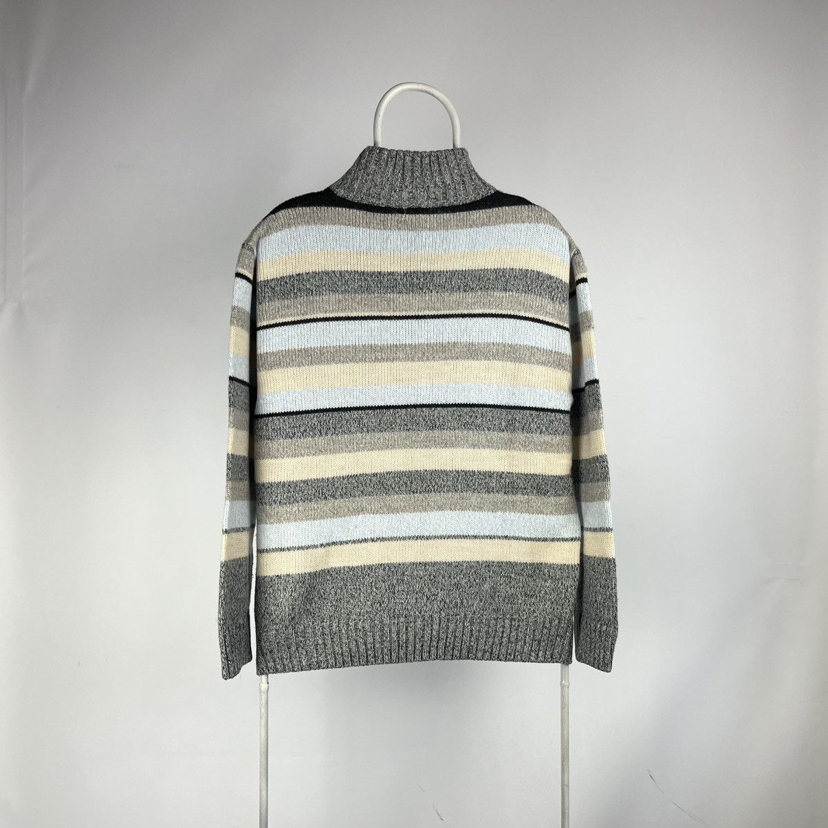 Dolce & Gabbana Vintage Dolce gabbana sweater half zip striped size Medium Size US M / EU 48-50 / 2 - 2 Thumbnail