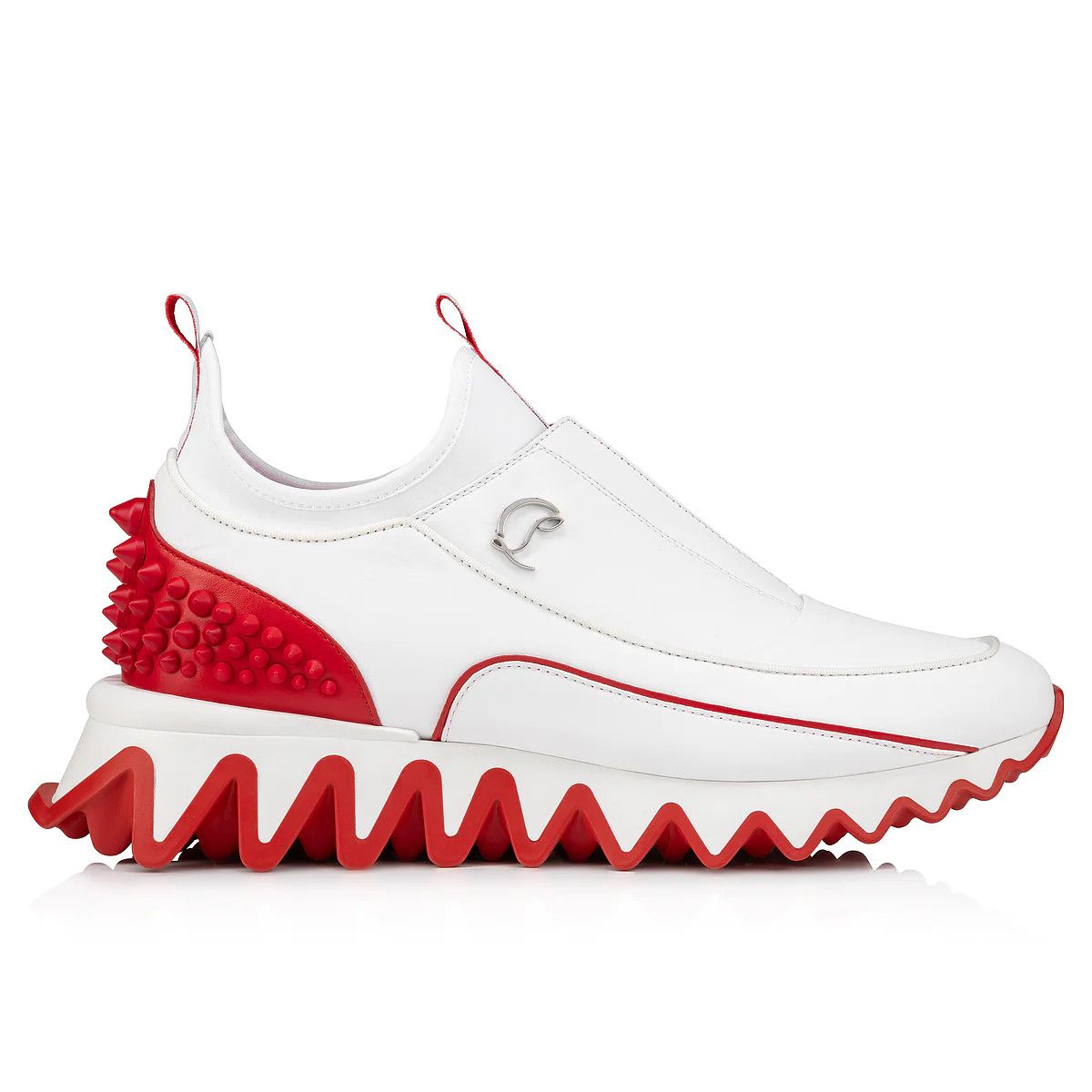 Christian Louboutin o1bcso1str0825 Sharkyloub Spike in White Size US 9 / IT 39 - 2 Thumbnail