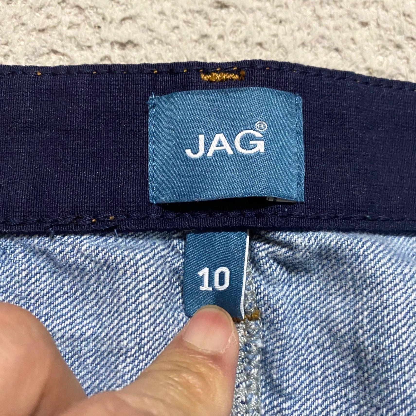 AG Jeans Jag Jeans Womens Jeans 10 Blue Denim Medium Wash Distressed Carter Girlfriend Straight Size 32" / US 10 / IT 46 - 3 Thumbnail