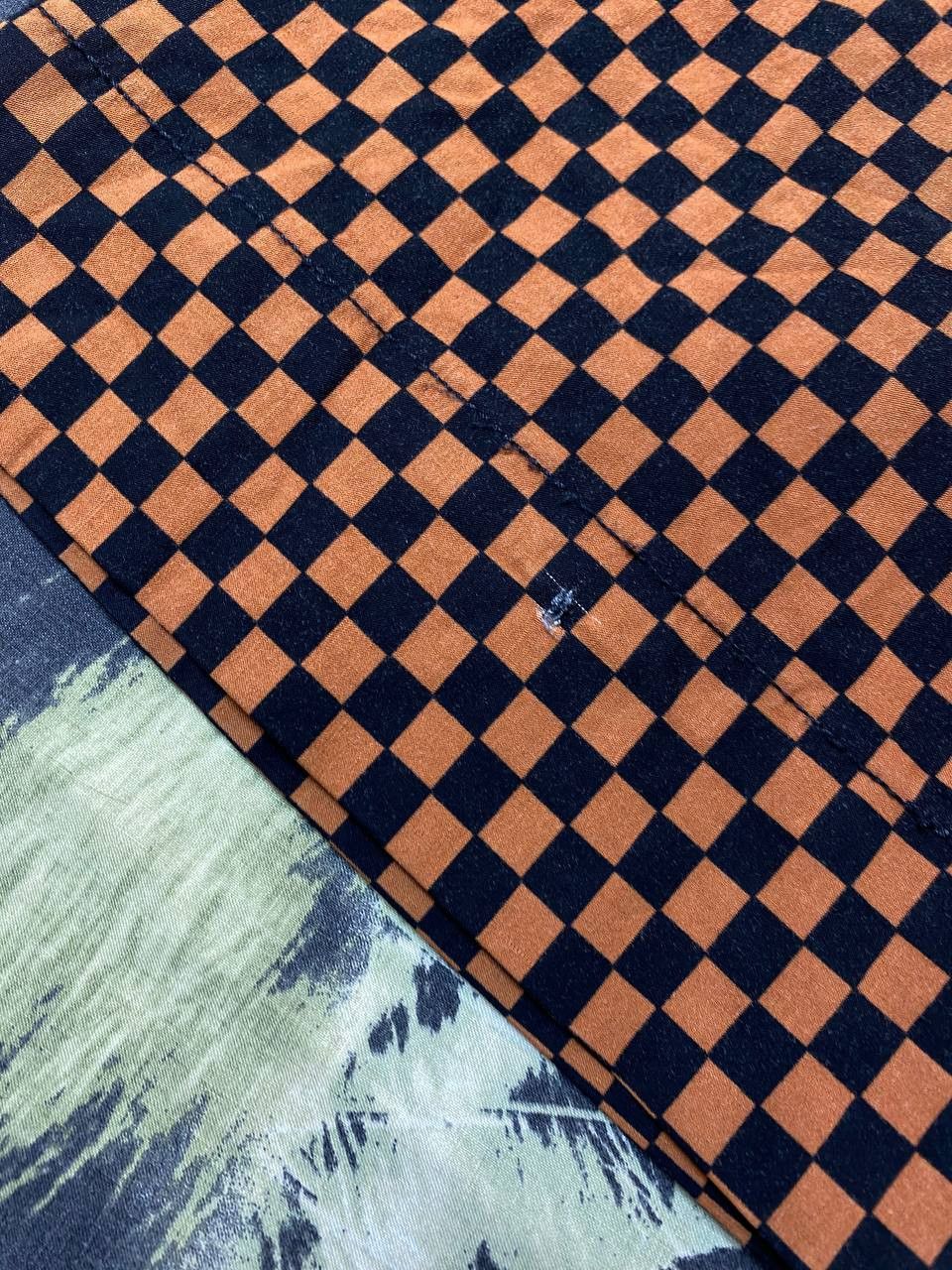 Japanese Brand Anthropologie Maeve Orange/Black Check Flared Baggy Pants Size US 26 / EU 42 - 8 Thumbnail