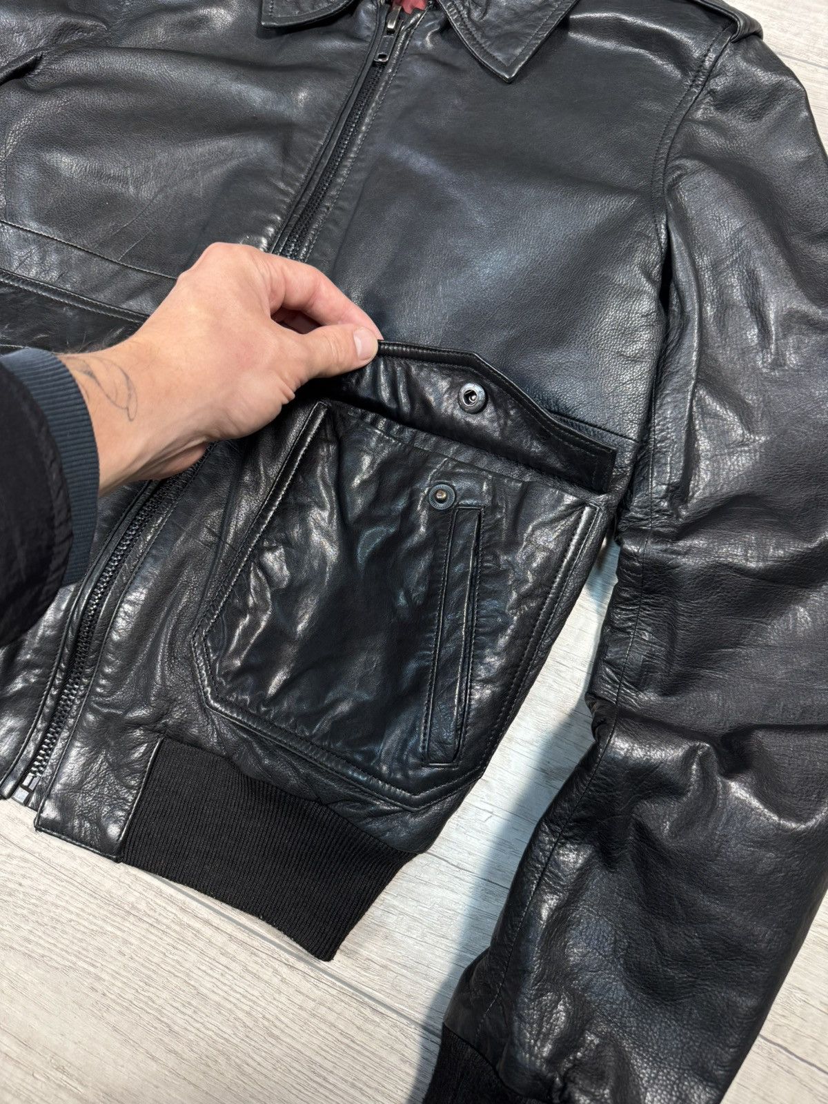 Blk Dnm BIk Dm Leather Flight Pockets Black Jacket Size S Size S / US 4 / IT 40 - 9 Thumbnail