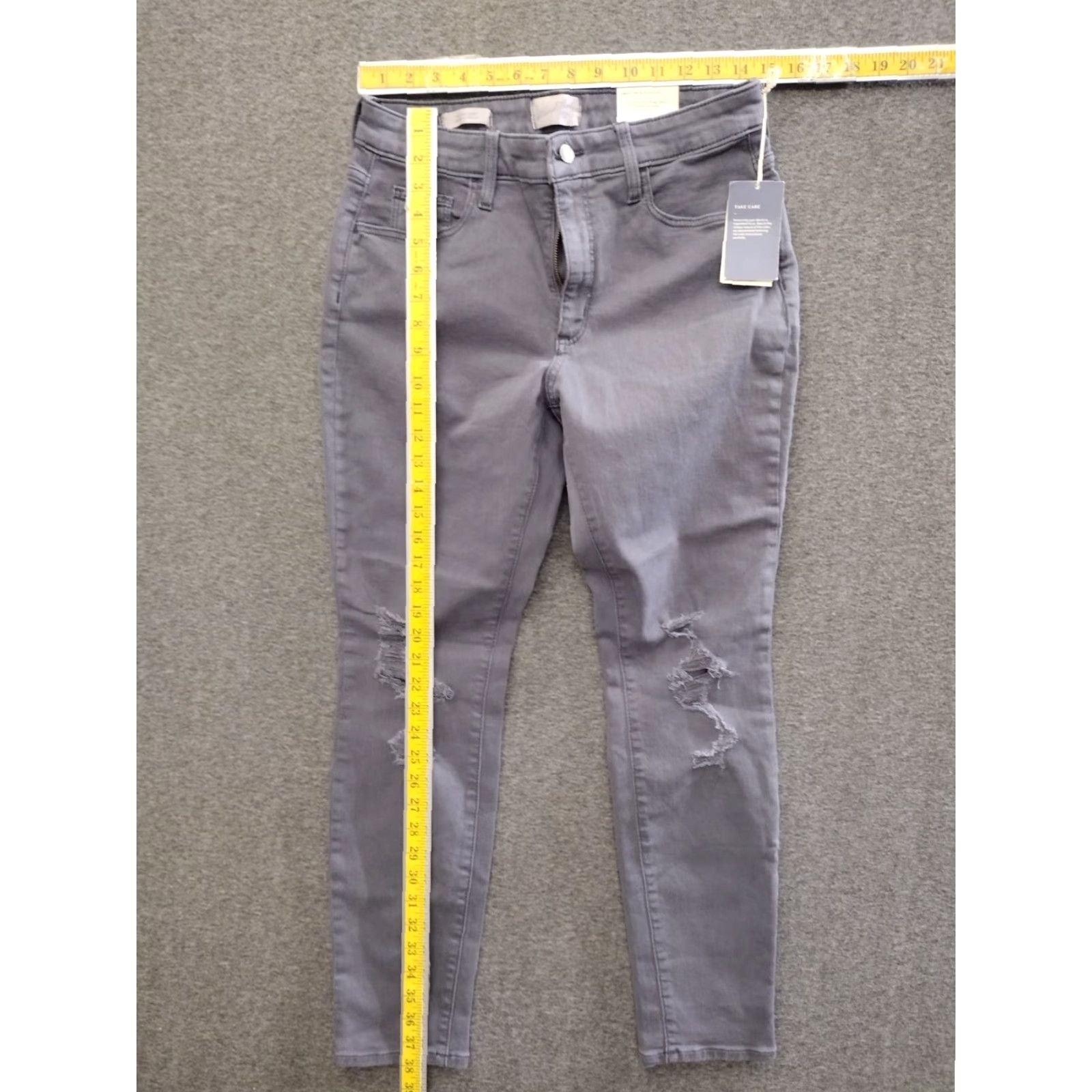 Vintage Universal Thread Distressed Straight Jeans Women's Dark Purple 8R 29" Regular Denim 5-Pocket Stretch Zipper Button Size 30" / US 8 / IT 44 - 4 Thumbnail