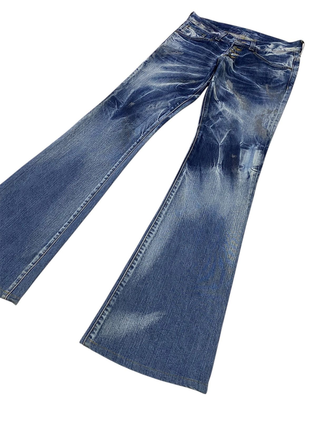 Tornado Mart 💃 Tornado Mart Flare Mudwash Whiskers Denim Pants Size US 30 / EU 46 - 22 Thumbnail