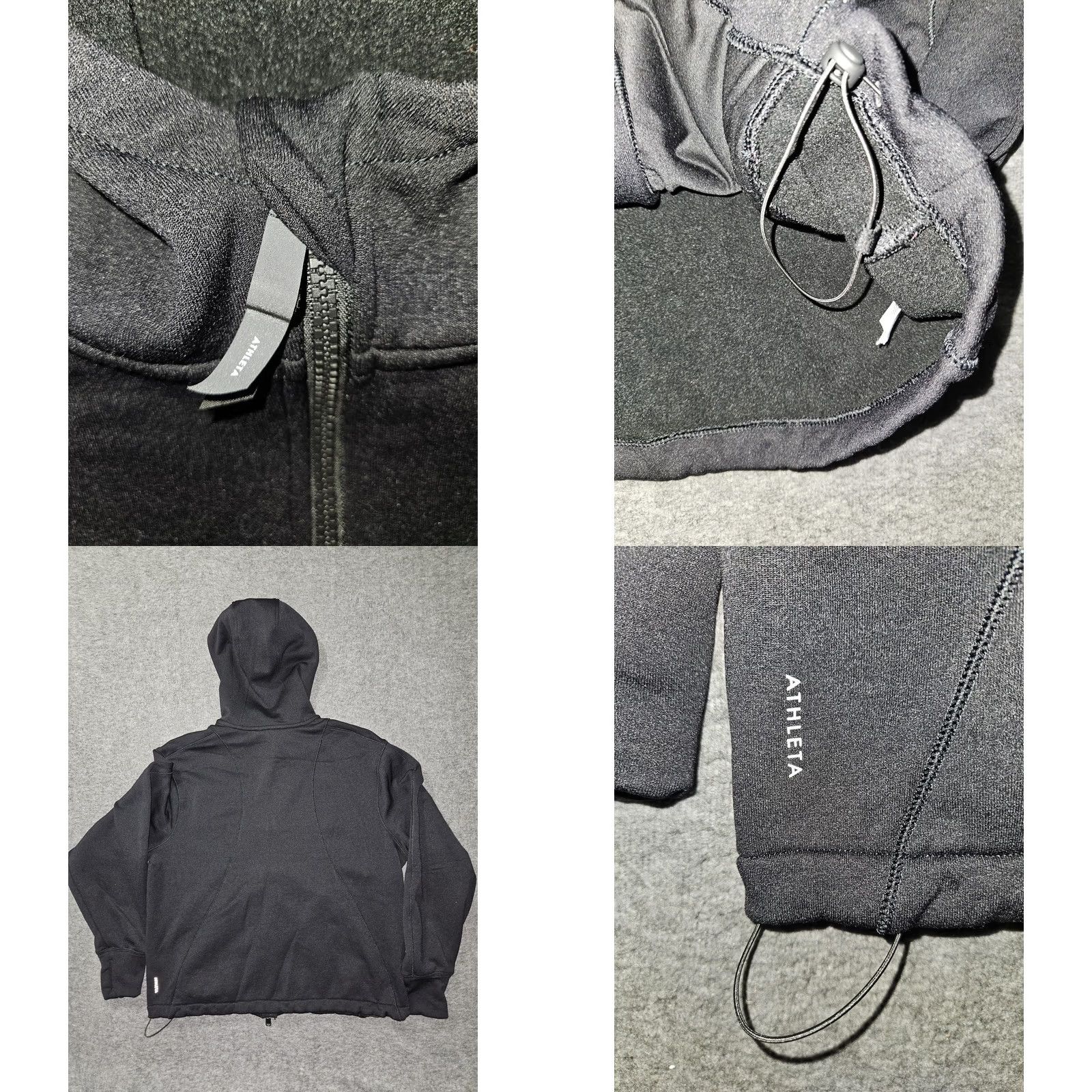 Athleta Athleta Jacket Womens Large Full Zip Hooded Fleece Lined Pockets Drawstring Black Size L / US 10 / IT 46 - 8 Thumbnail