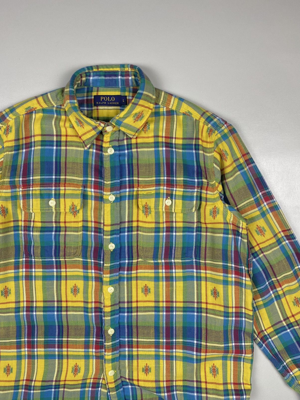 Polo Ralph Lauren Polo Ralph Lauren Men’s Aztec Print Flannel Shirt Size US L / EU 52-54 / 3 - 3 Thumbnail