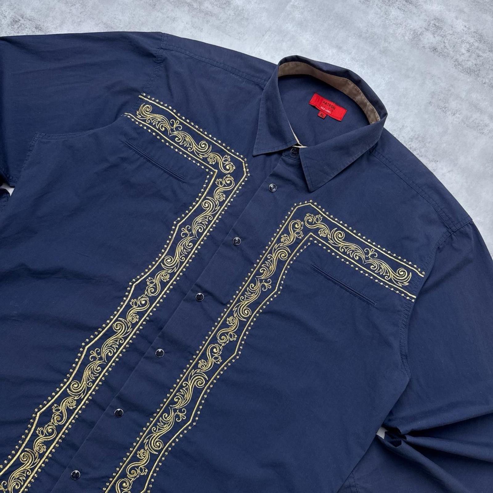 Affliction Y2K Patroncito 00s Blue Button Up Embroidered Shirt Size US XL / EU 56 / 4 - 6 Thumbnail