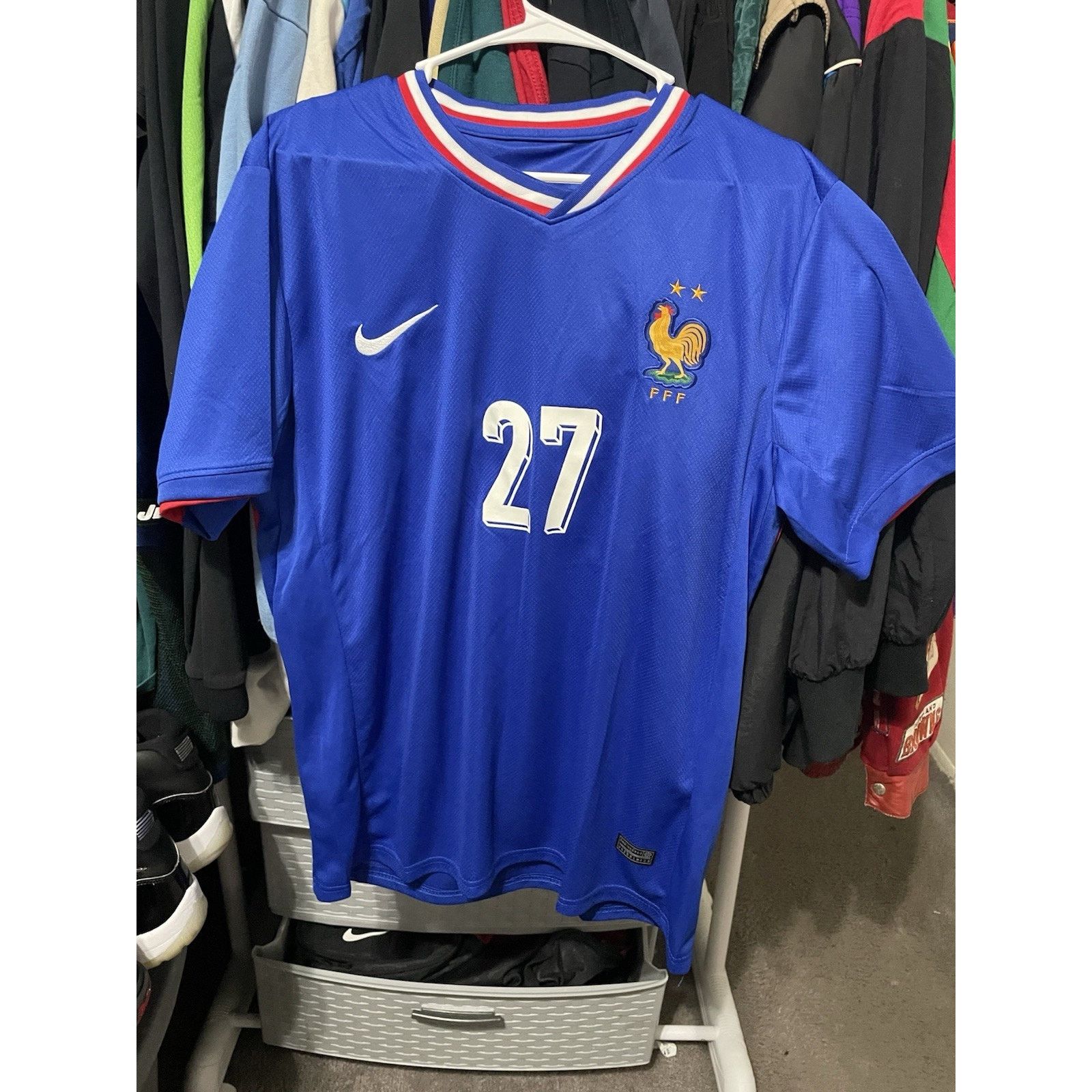 Nike Size XL-FRANCE 2024 2026 HOME #27 GALINDO SOCCER JERSEY NIKE Size US XL / EU 56 / 4 - 1 Thumbnail