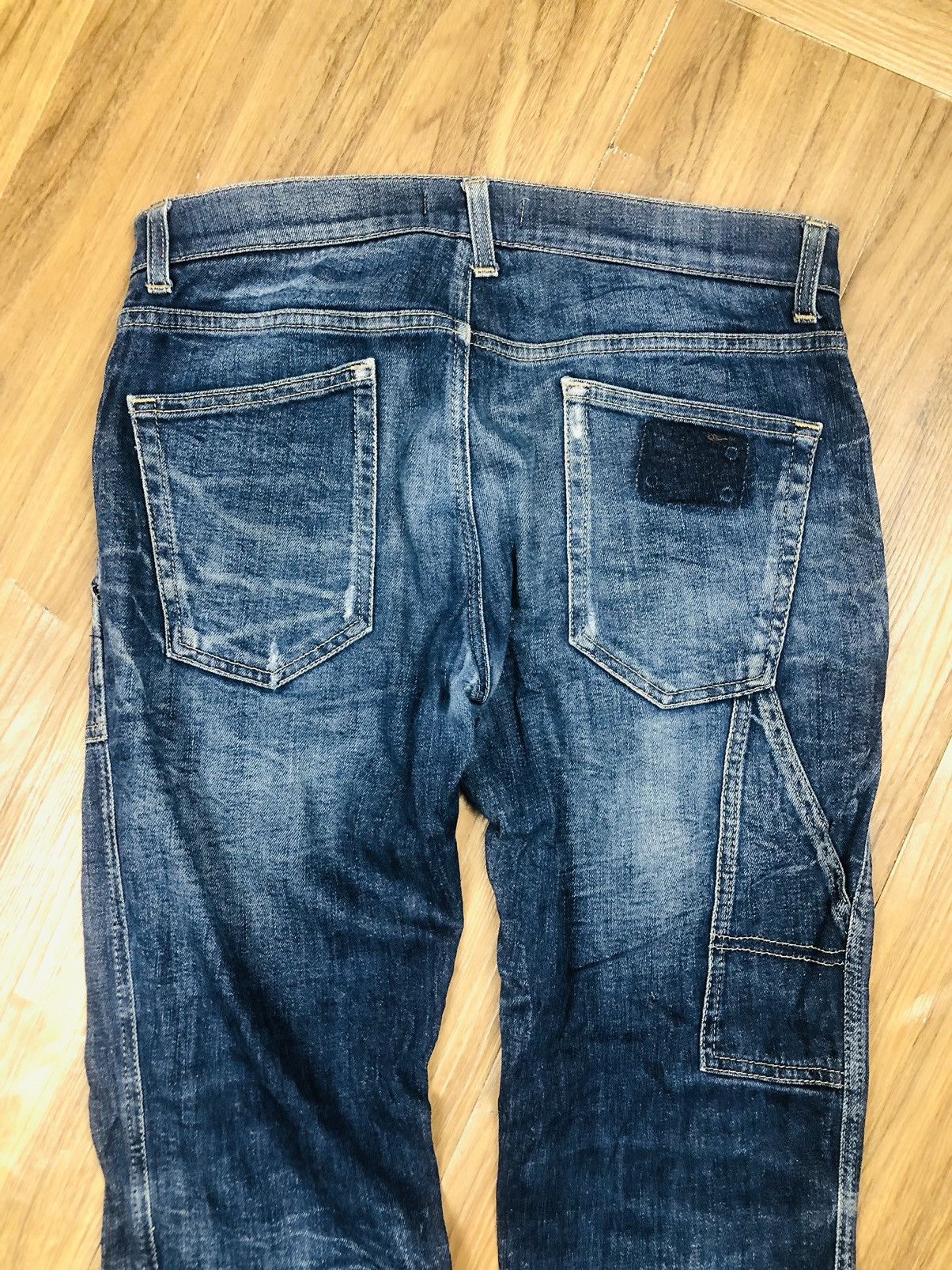 Dolce & Gabbana D&G Men's Carpenter Distressed Wash Blue Jeans (38) Size US 30 / EU 46 - 13 Thumbnail