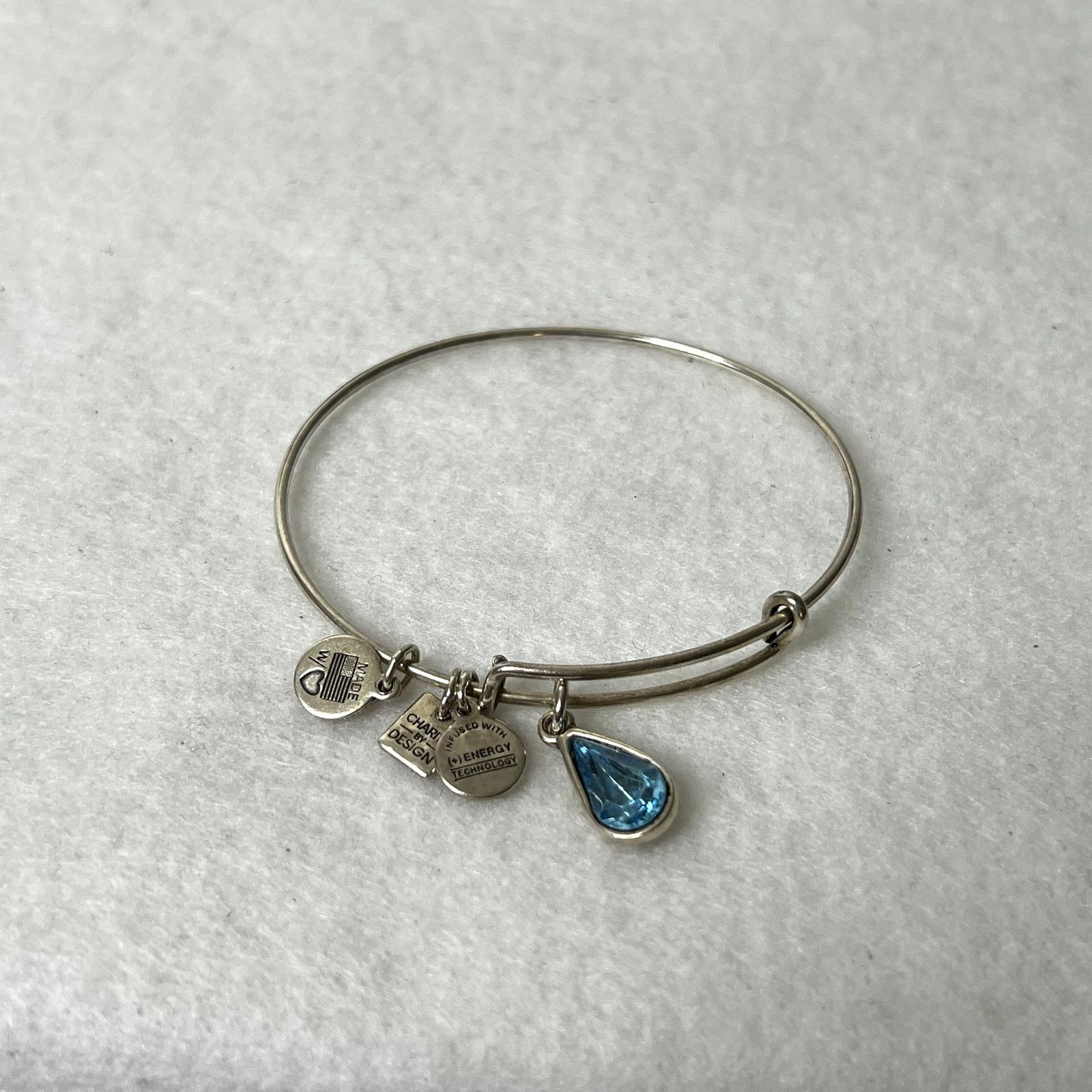 Other Alex and Ani Living Water Blue Stone Bangle Charm Bracelet Size ONE SIZE - 2 Thumbnail