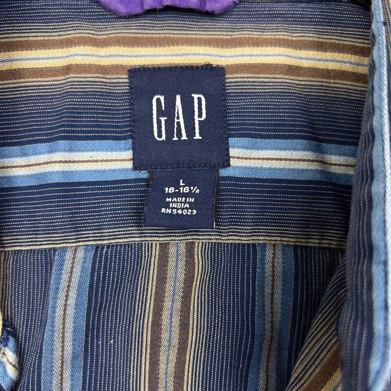 Gap Gap Button Up Shirt Men 16-16 1/2 Striped Collared Cotton L Size US L / EU 52-54 / 3 - 7 Thumbnail