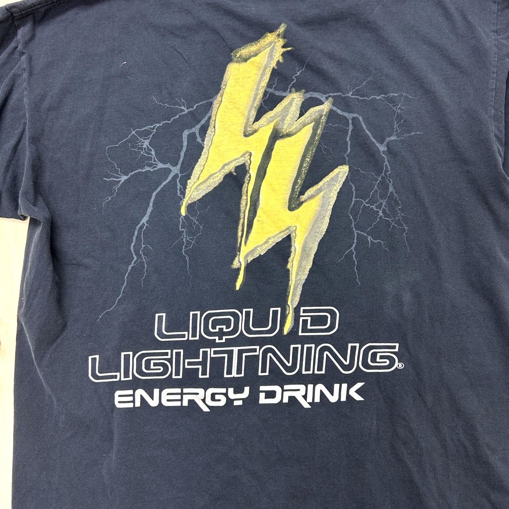 Vintage Liquid Lightning Energy Drink Cyrus Shirt Mens XL Black Graphic Print Tee Size US XL / EU 56 / 4 - 5 Thumbnail