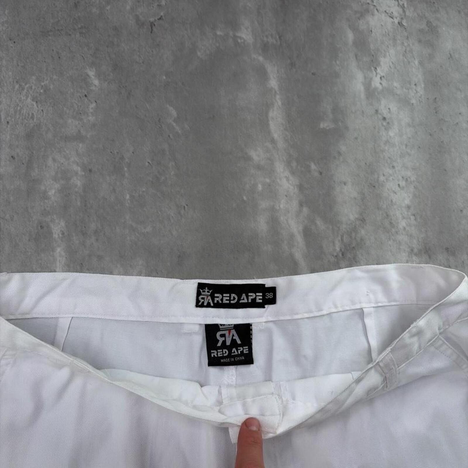 Other Y2K White Red Ape Grunge Baggy Skater Cargo Shorts Size US 38 / EU 54 - 4 Thumbnail