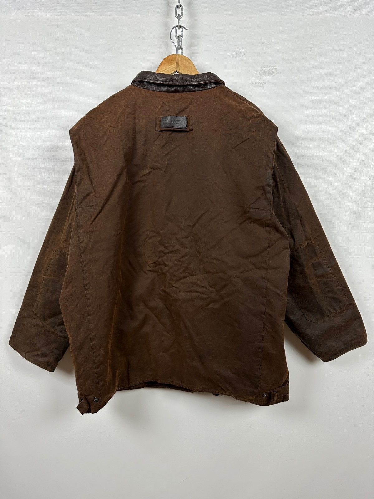 Barbour Vintage Barbour Bushman Brown Waxed Heavy Coat Jacket Size US XL / EU 56 / 4 - 4 Thumbnail