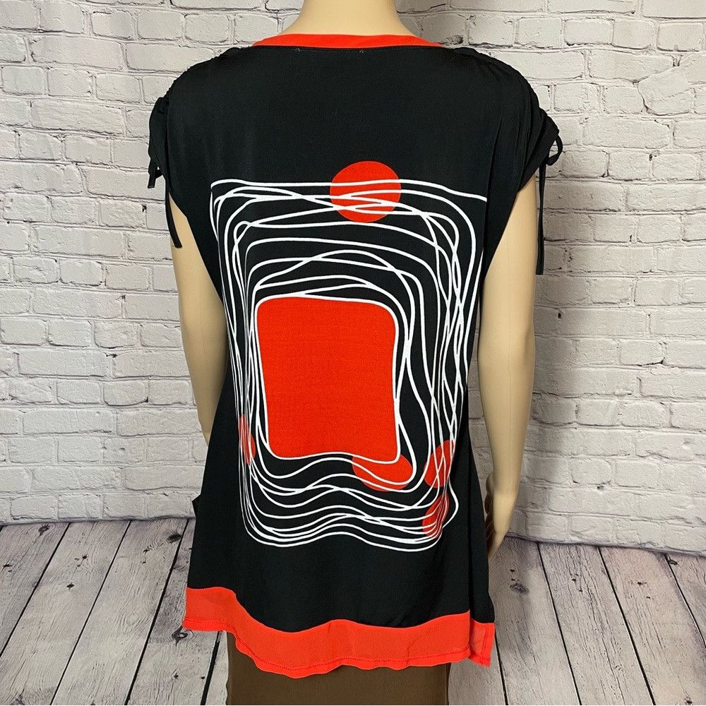 Other Patrizia Luca Black Red Short Sleeve Top Size S Size S / US 4 / IT 40 - 7 Thumbnail